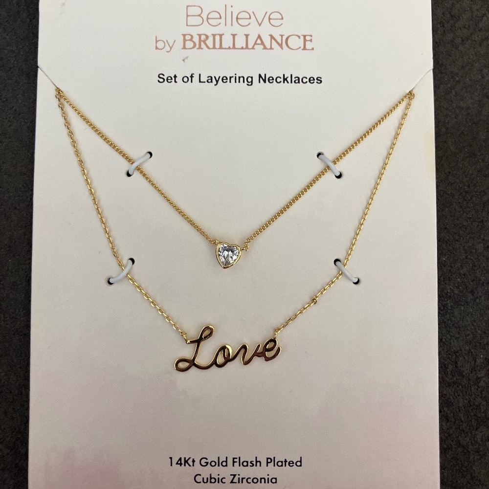 Love Gold Flash Plated Necklace
